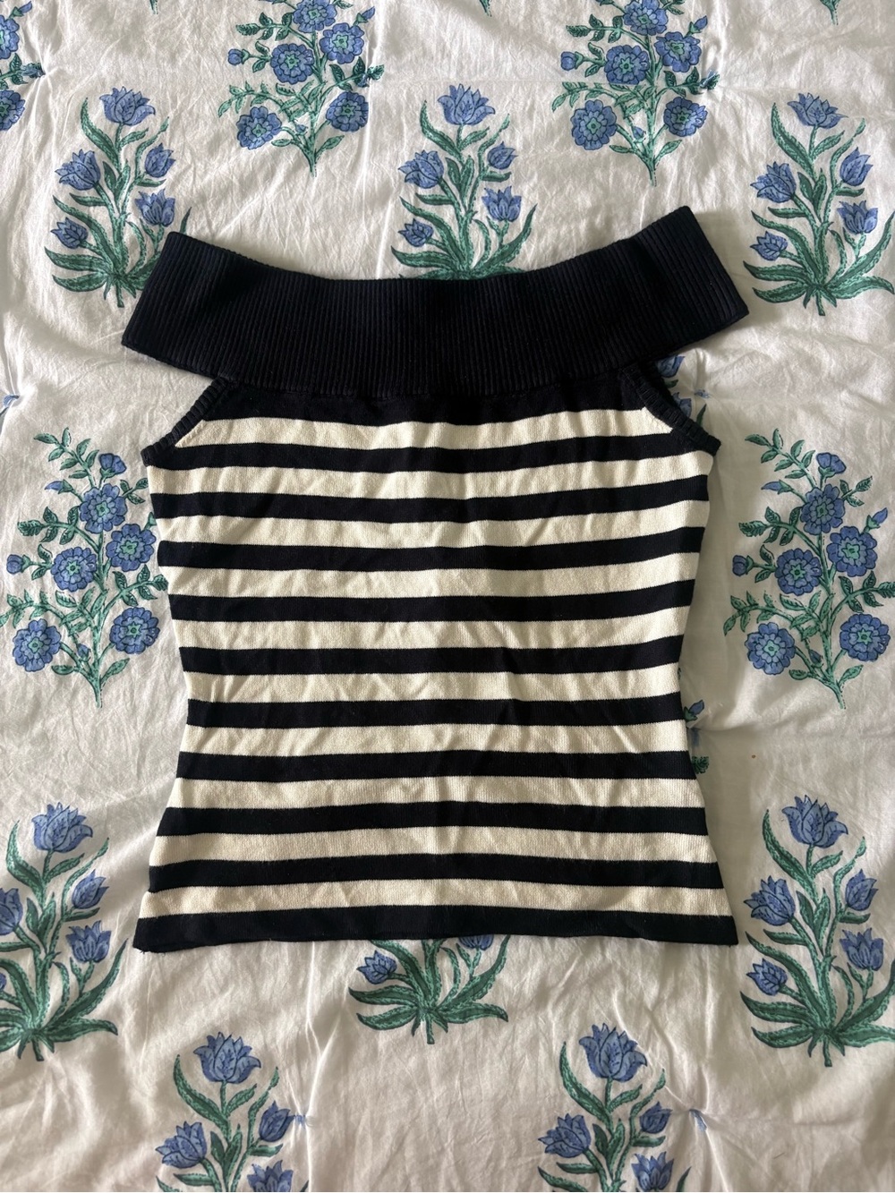 Garage Black and White Striped Knit Top